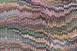 矢島美穂子のGALERIE6のルリユールの材料の紹介「装飾紙」のいろいろPeigné fin＝細かい櫛目模様