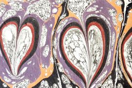矢島美穂子のGALERIE6のルリユールの材料の紹介「装飾紙」のいろいろモダンなマーブル紙Caillouté moderne＝モダンな小石模様