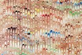矢島美穂子のGALERIE6のルリユールの材料の紹介「装飾紙」のいろいろモダンなマーブル紙Peigné fin moderne＝モダンな細かい櫛目模様