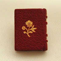 矢島美穂子のLivre d'art作品＜プチ・ルリ＞名作シリーズ②「夢みたものは…」立原道造＜赤い表紙に金箔押し・花＞