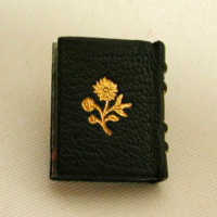 矢島美穂子のLivre d'artの作品＜プチ・ルリ＞名作シリーズ②「夢みたものは…」立原道造＜黒い表紙に金箔押し・花＞