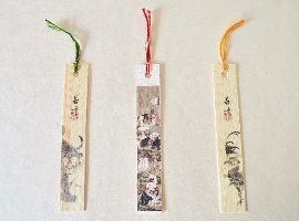 矢島美穂子のGALERIE5『栞』コレクション２９東京都美術館の「奇想の系譜展」で購入した伊藤若冲の＜虎図（部分）＞＜百犬図（部分）＞＜群鶏図（部分）＞の『しおり』３枚