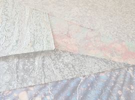 矢島美穂子のGALERIE5ルリユールの材料を使って＜紙の本＞のために『栞』をつくるの材料・伝統的なモチーフのマーブル紙